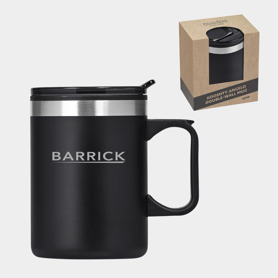 Kooshty Angelo Stainless Steel & Plastic Double-Wall Mug – 360ml